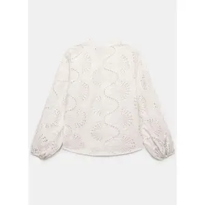 Mint Velvet Cream Broderie Cotton Blouse